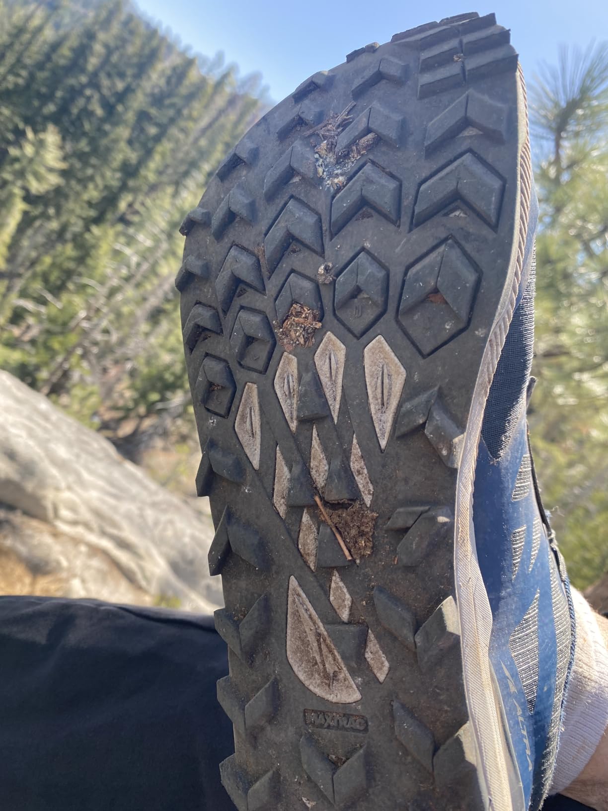 ALTRA Men's Lone Peak 8 trail running shoes showing wide toe box design and aggressive tread pattern