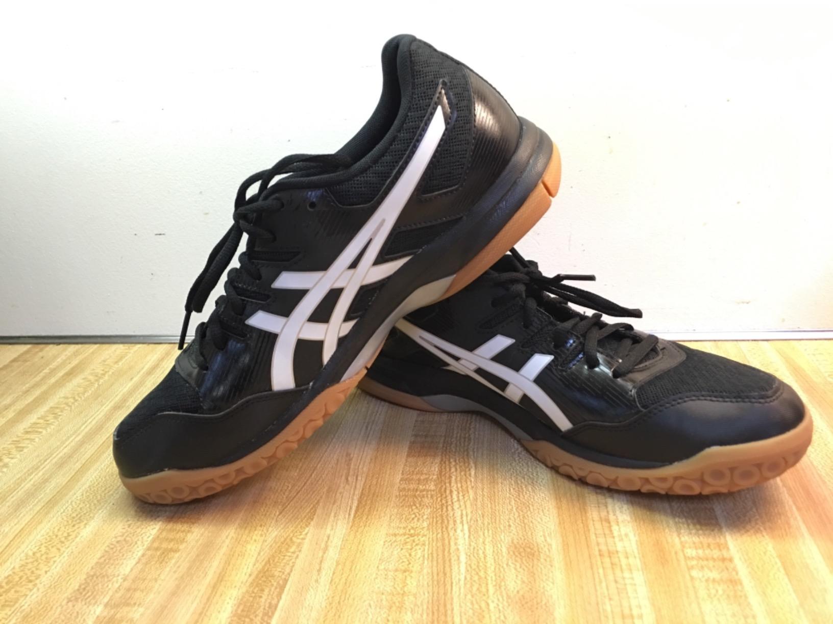 ASICS Gel-Rocket 9 side view showing mesh upper construction and synthetic overlays for support