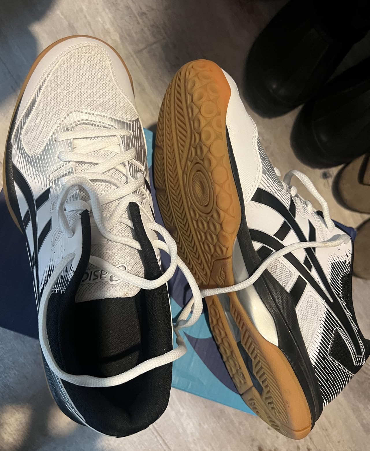 ASICS Women's Gel-Rocket 9 volleyball shoes white and black colorway showing lightweight mesh upper design