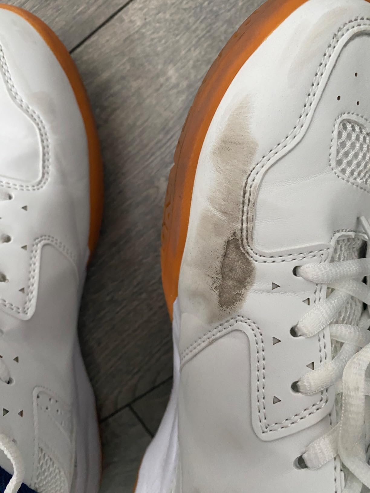 ASHION shoe wear pattern after regular court use showing outsole durability