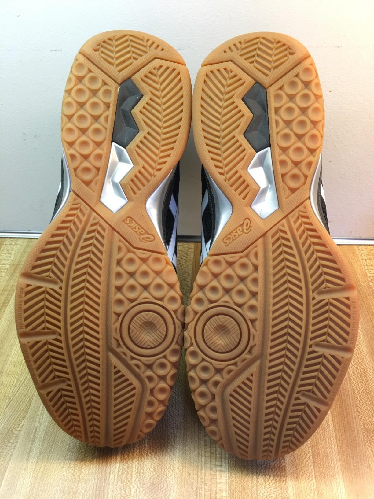 ASICS Gel-Rocket 9 showing heel construction and ankle support area for court sports