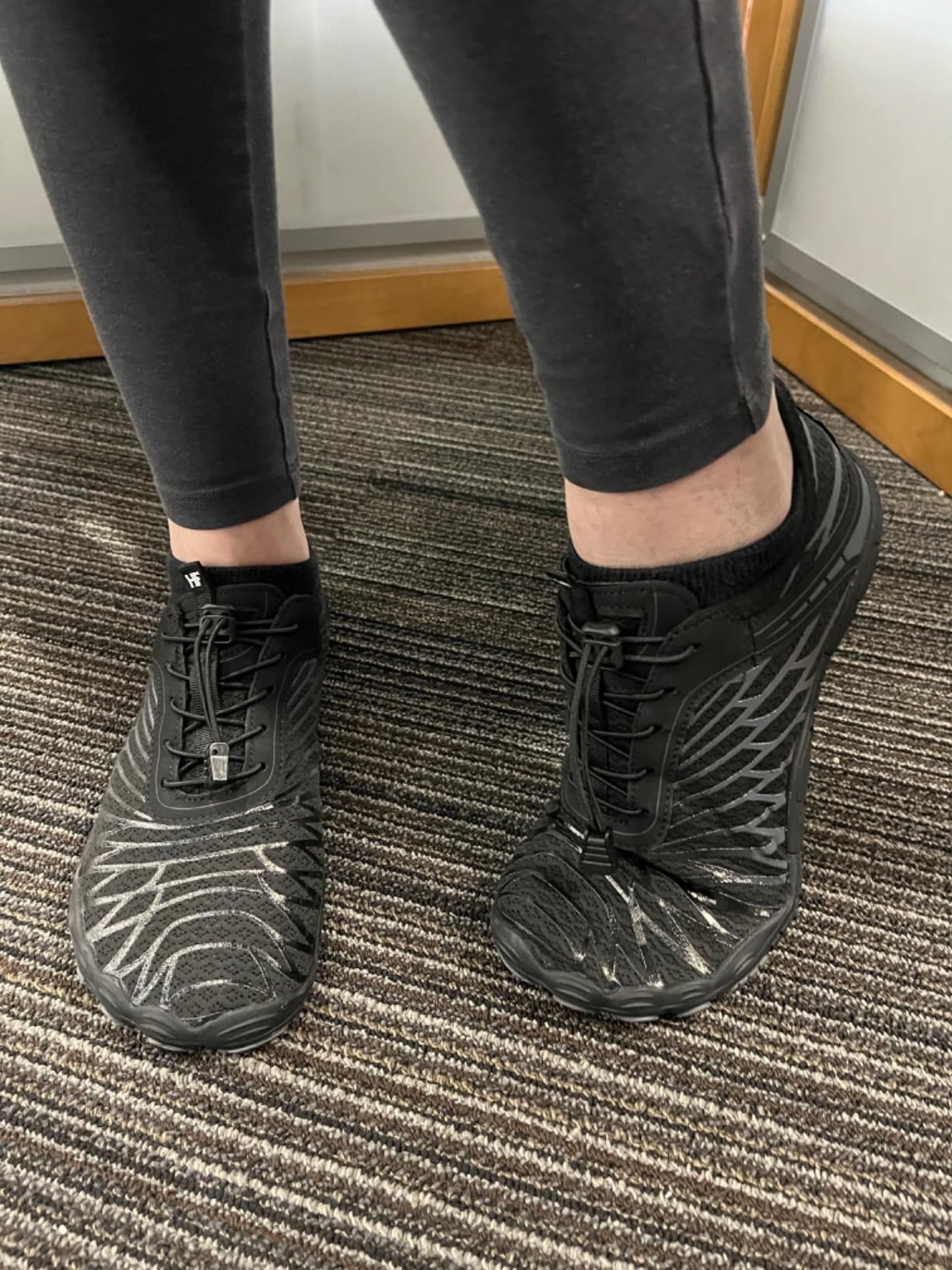 HF LazuliPro barefoot shoes grey colorway showing wide toe box design and flexible minimalist sole