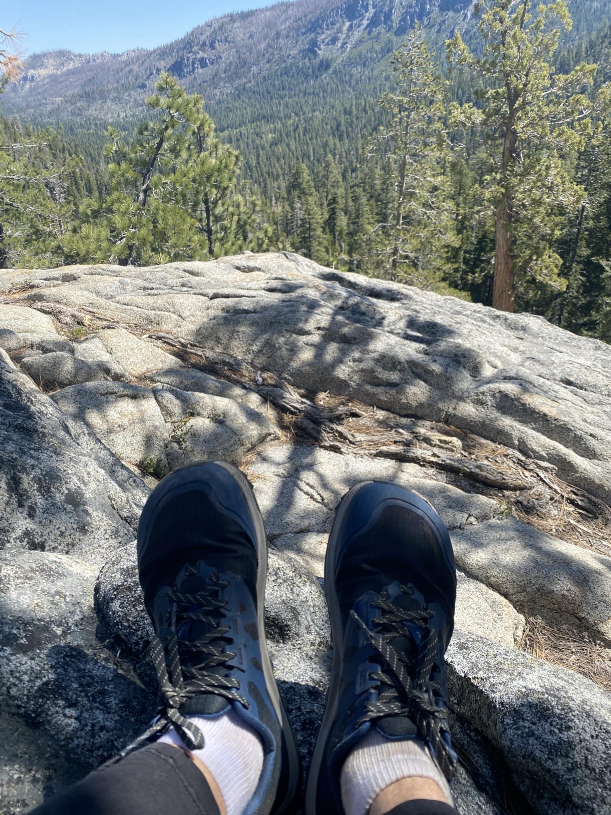 Close-up view of ALTRA Lone Peak 8 showing MaxTrac outsole lugs and FootShape toe box construction