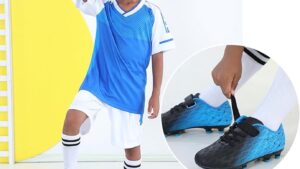 Brooman Kids Firm Ground Soccer Cleats Boys Girls Athletic Outdoor Football Shoes