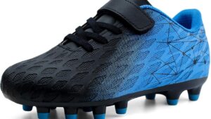 Brooman Kids Firm Ground Soccer Cleats Boys Girls Athletic Outdoor Football Shoes