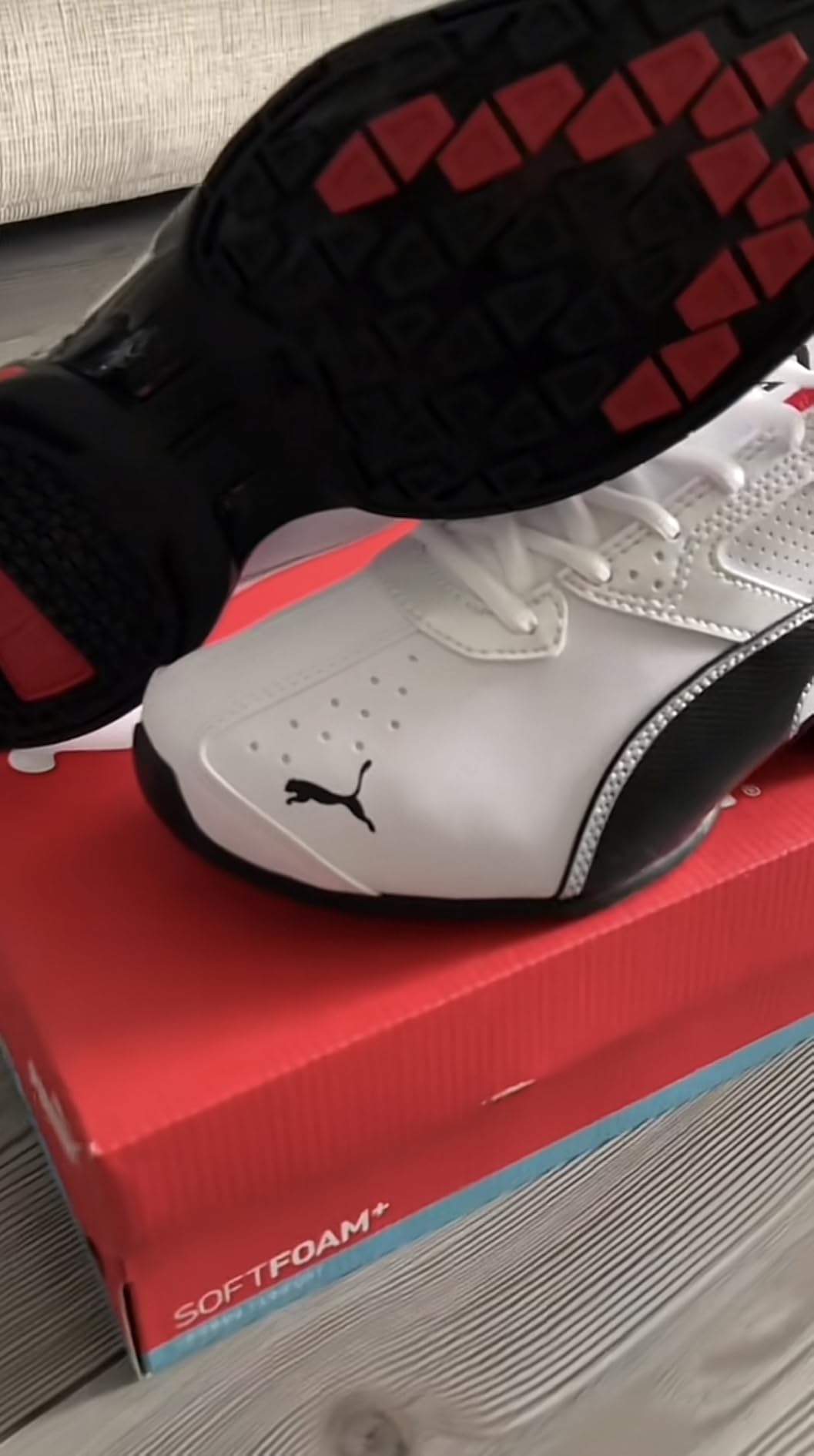 PUMA Men's Tazon 6 Cross Trainer black colorway showing faux leather upper and rubber sole