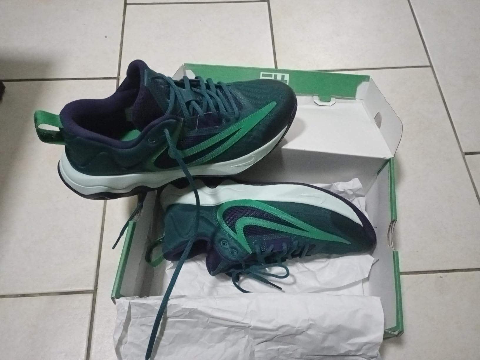 Nike Men's Three Quarters Tall basketball shoes white colorway showing high ankle design