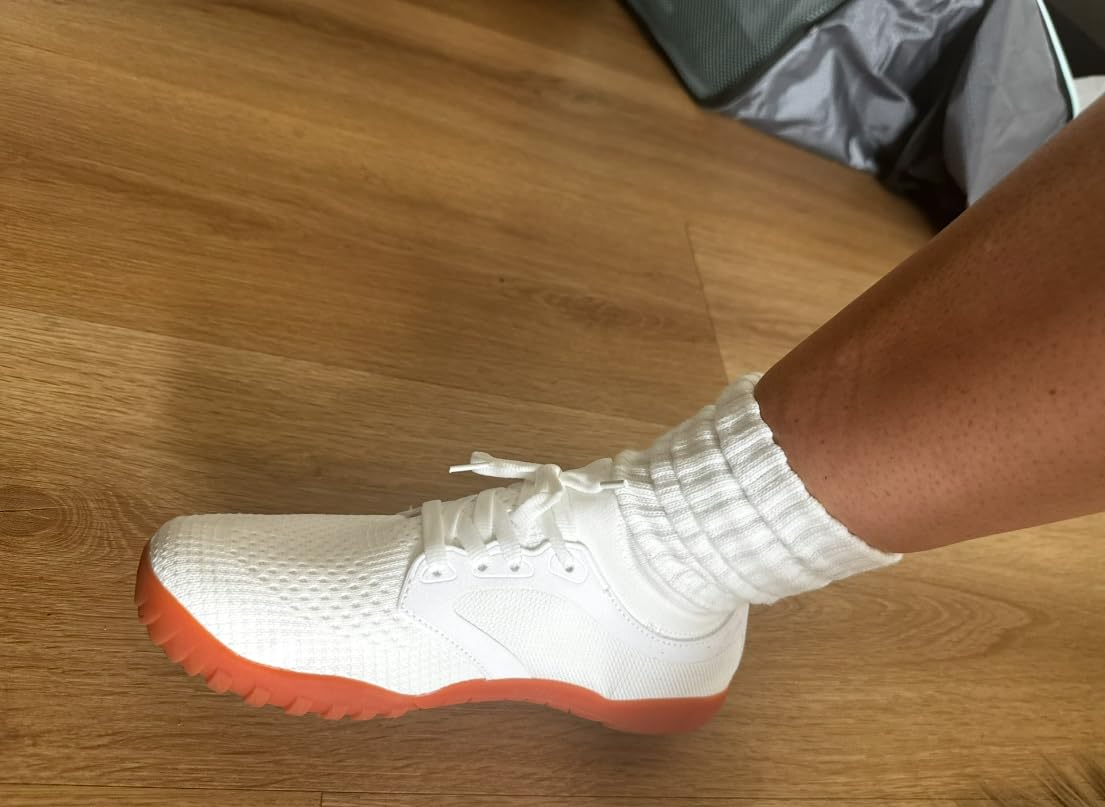 Joomra Women's Wide Minimalist Barefoot Shoes showing wide toe box design and blue colorway