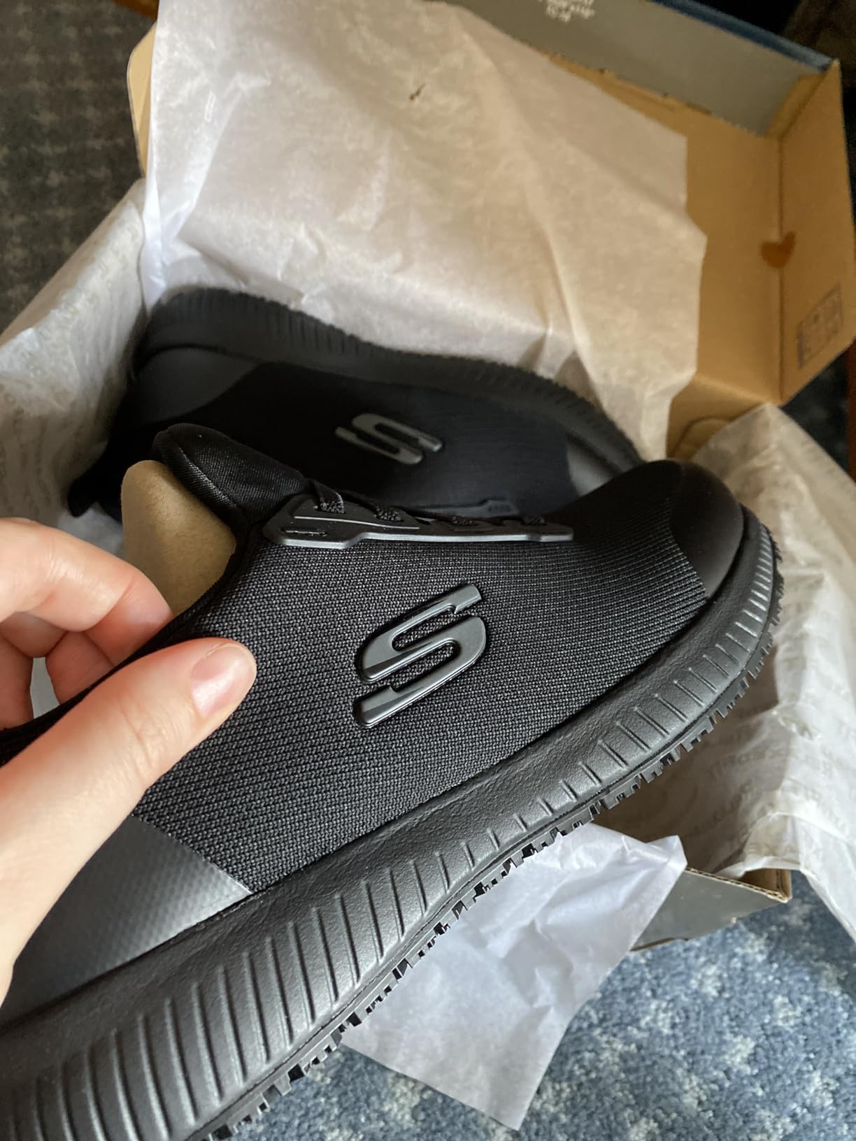 Skechers Women's Squad SR being worn in professional restaurant environment