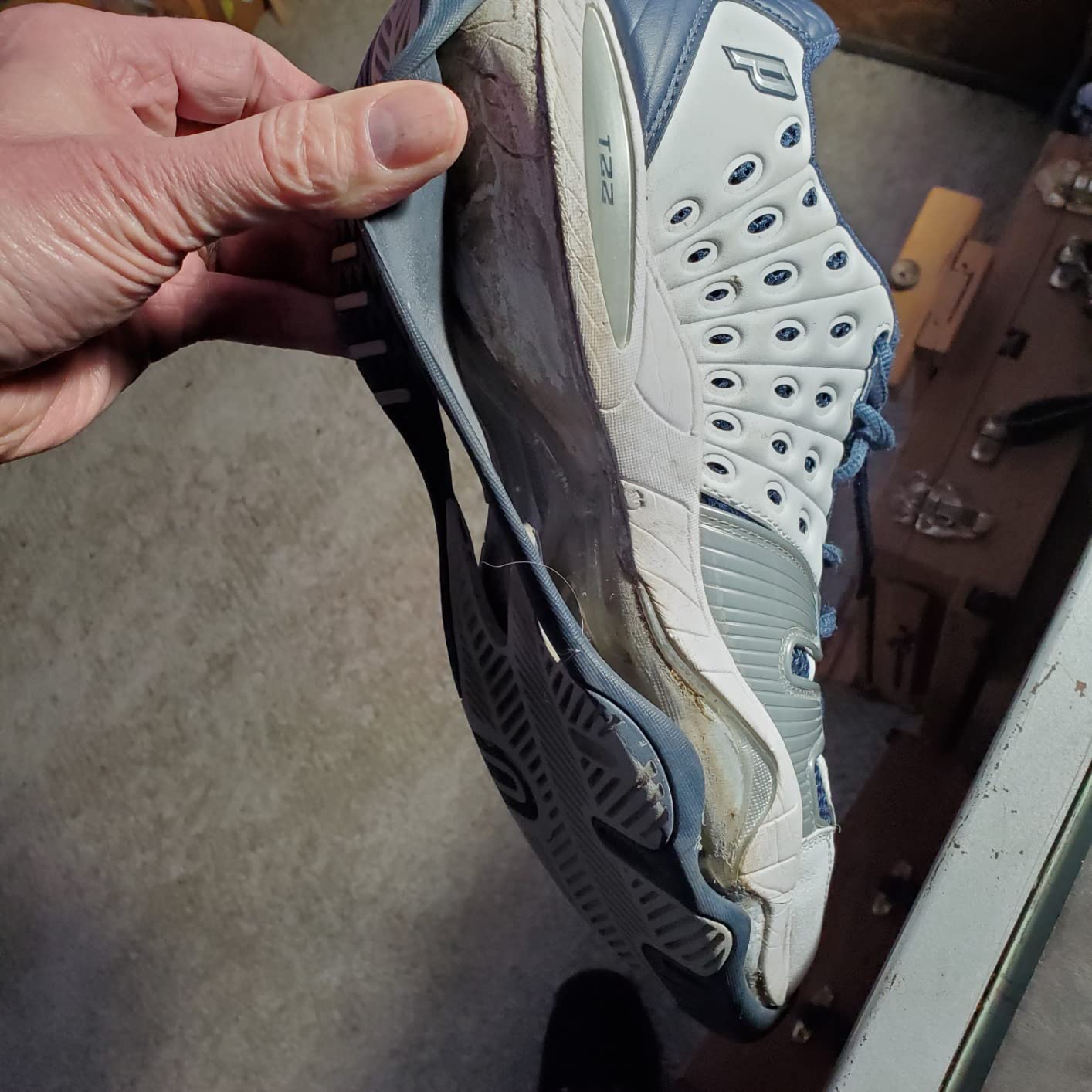 Prince T22 Tennis Shoes White Navy Silver Court Ready