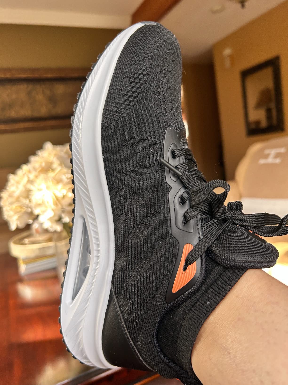 BiNHam walking shoes worn during daily activities showing real-world performance and comfort