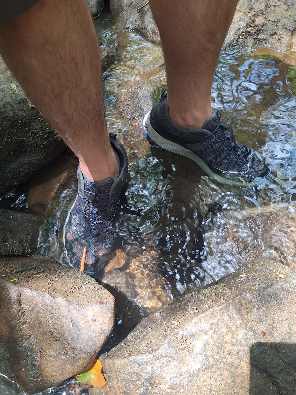 Merrell Men's Wildwood Aerosport Water Shoe black colorway showing mesh upper and rubber sole