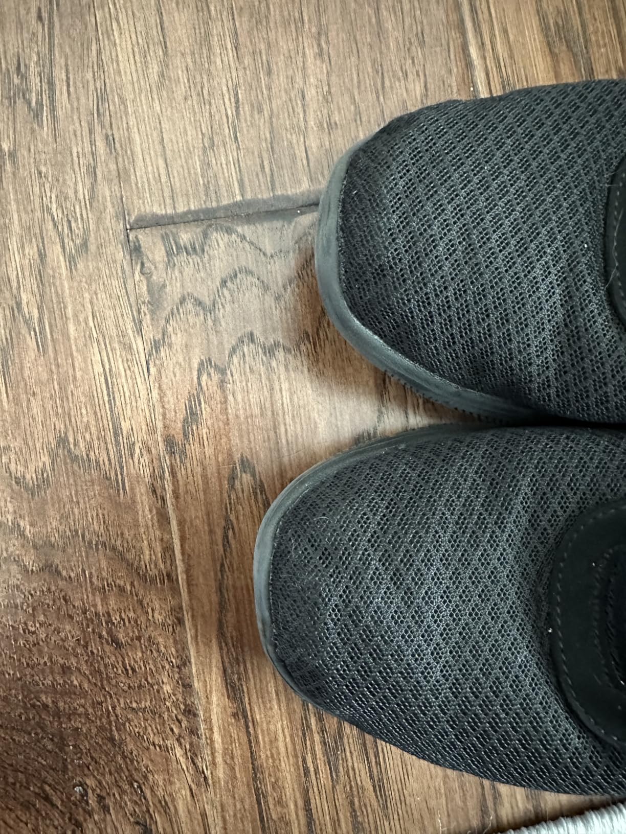 Skechers work shoe sole showing slip-resistant tread pattern after months of use