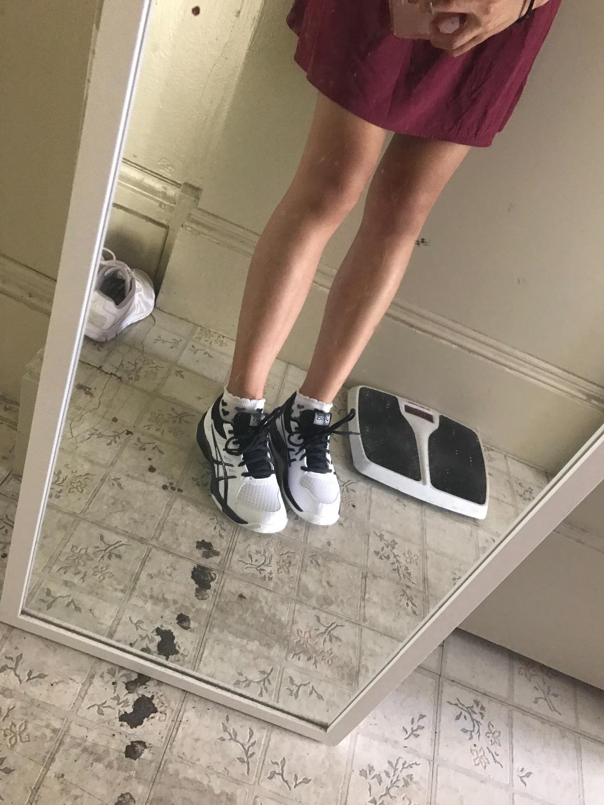 ASICS Upcourt 3 GS youth volleyball shoes white and black colorway showing court-ready design