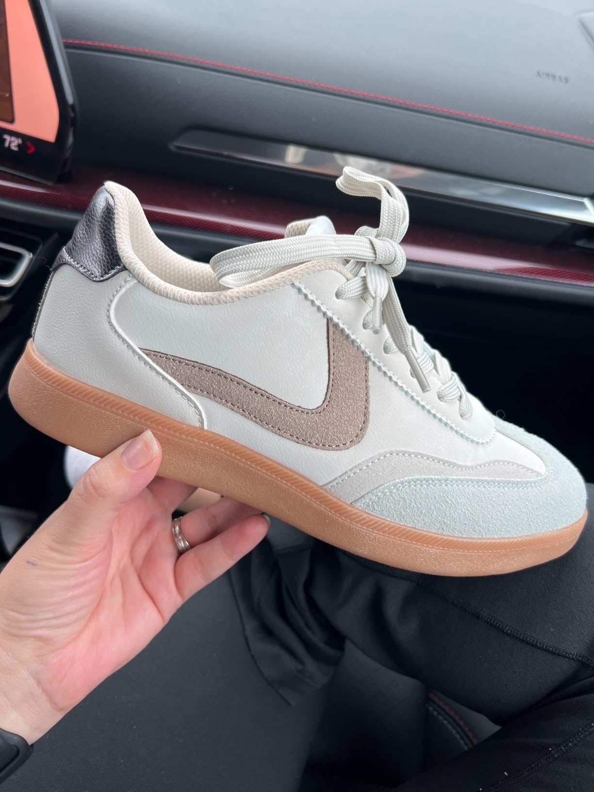 LUCKY STEP retro sneakers styled with casual outfit demonstrating versatility and fashion appeal