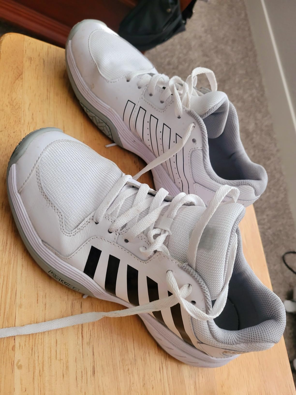 K-Swiss Court Express in action during pickleball play showing court traction performance