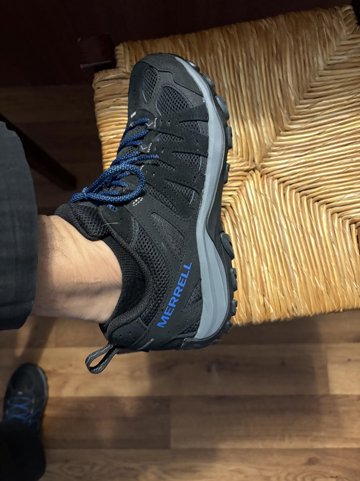 Merrell Men's Accentor 3 hiking shoe in brindle colorway showing full side profile on white background