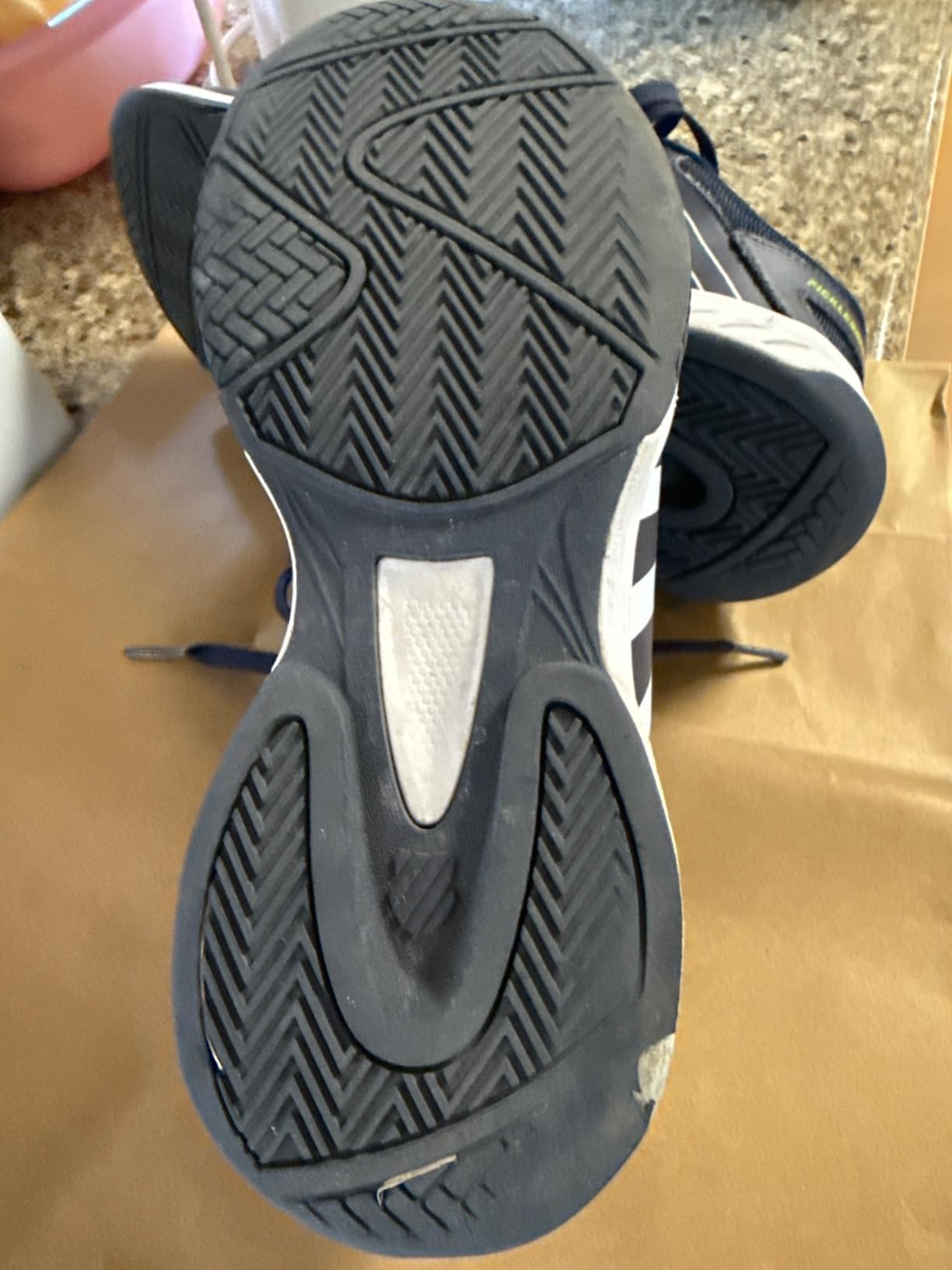 K-Swiss Court Express showing upper separation and stitching failure after 2 months of use