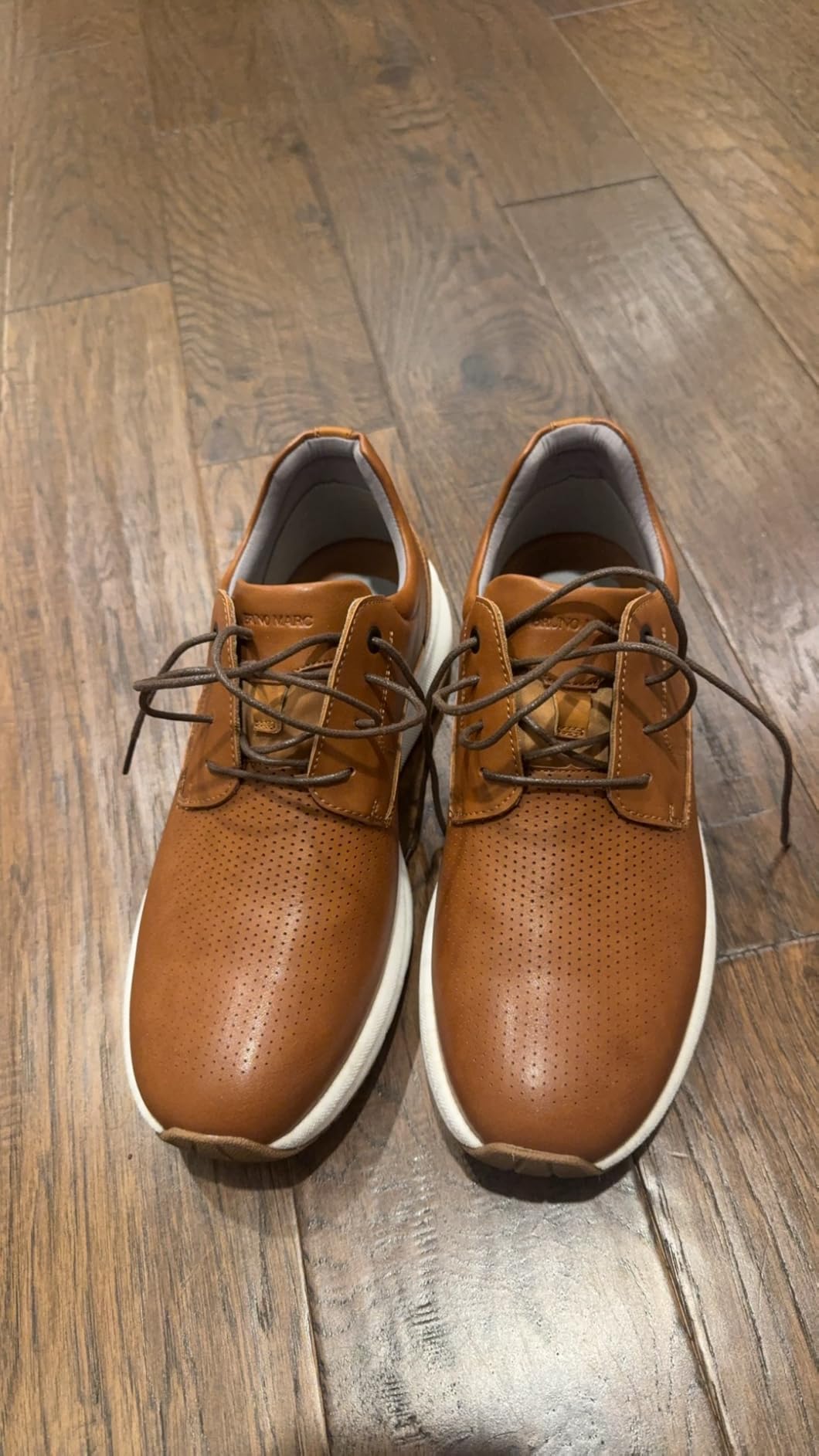 Bruno Marc dress sneakers worn in professional office setting