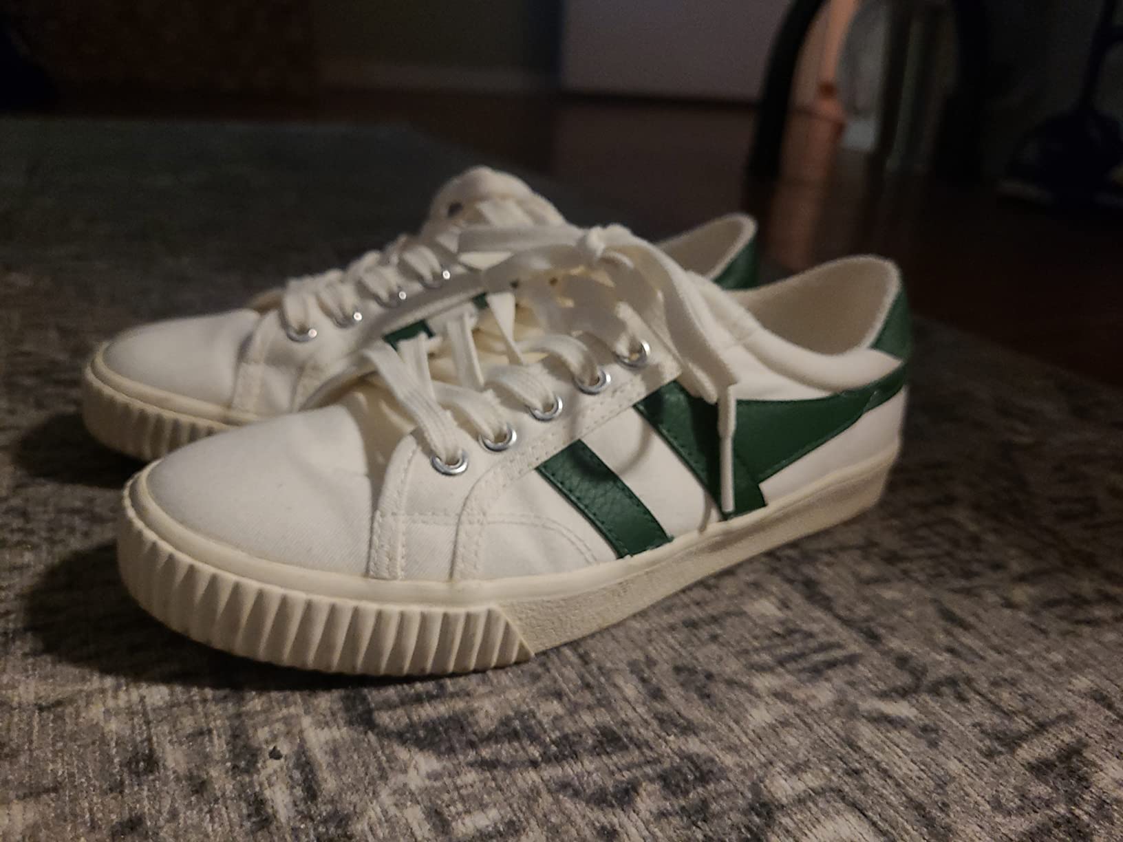 Gola Coaster sneaker detail showing canvas construction and classic lace-up design