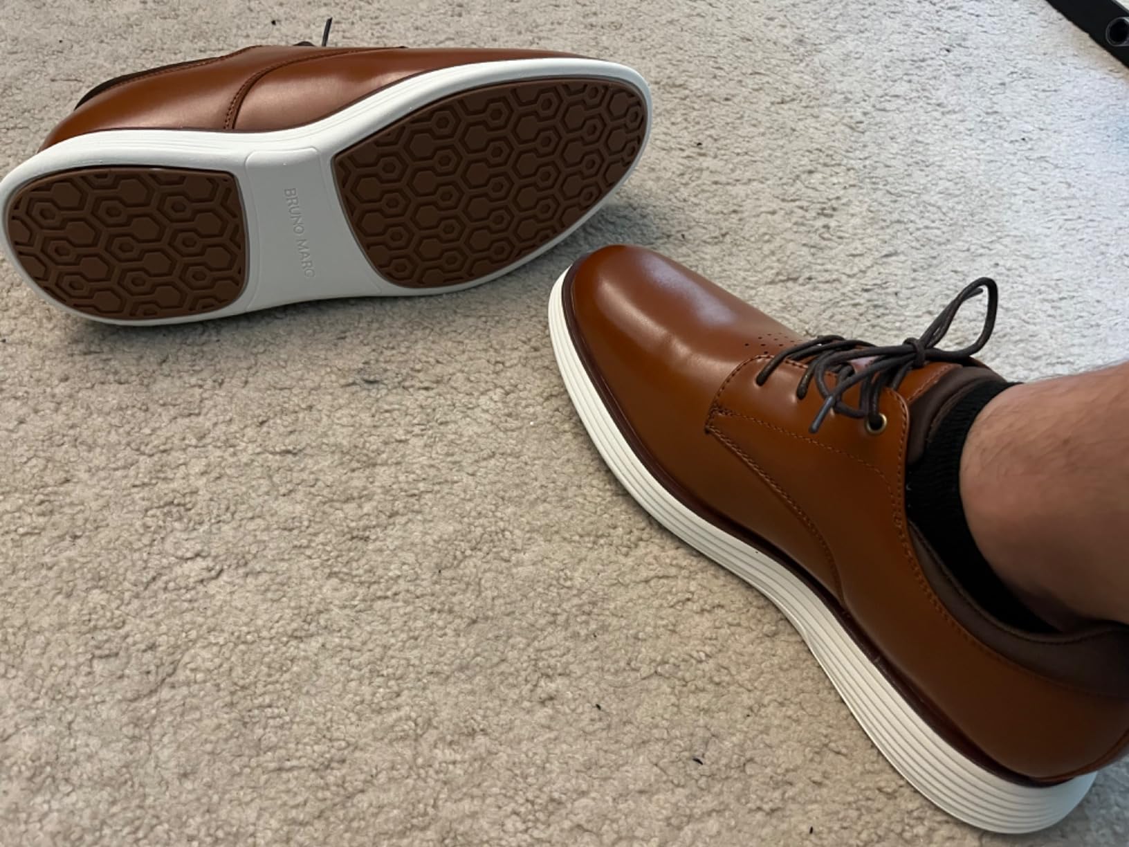 Bruno Marc MaxFlex dress sneakers worn in office setting showing professional styling and comfort