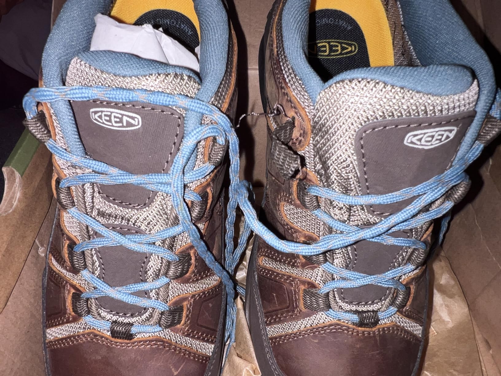 KEEN Circadia side profile view showing leather construction, padded ankle collar, and heel counter design