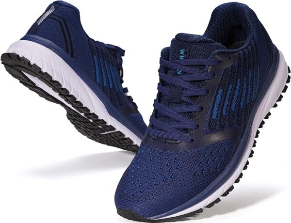 Joomra men's running shoes with blue knit upper for gym and casual running