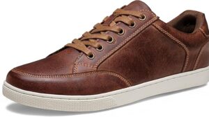 Jousen Men's Leather Casual Sneakers