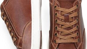 Jousen Men's Leather Casual Sneakers
