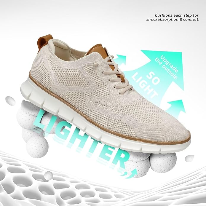 Kvovzo Men's Casual Dress Shoes Fashion Walking Sneakers Mesh Business Oxfords