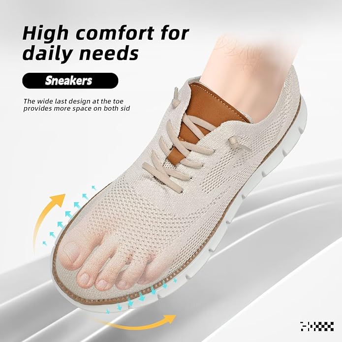 Kvovzo Men's Casual Dress Shoes Fashion Walking Sneakers Mesh Business Oxfords