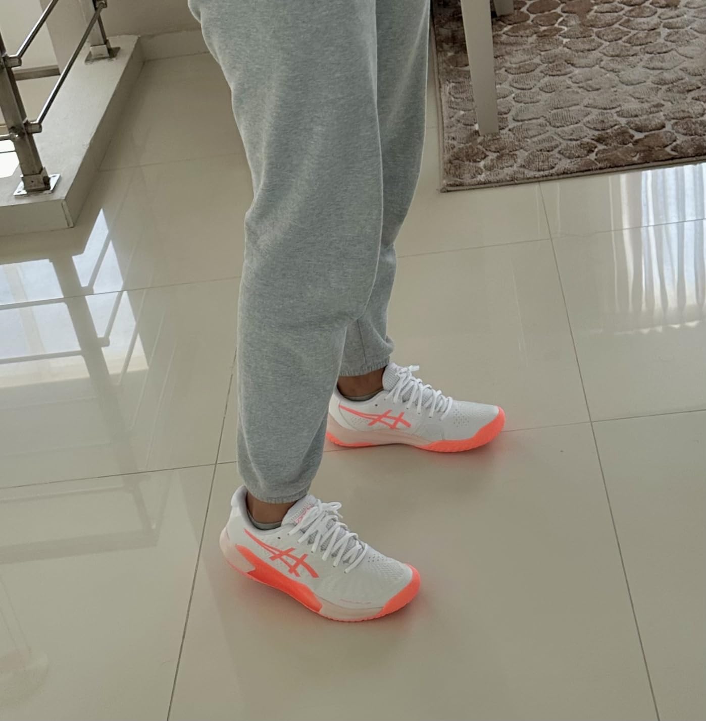 ASICS Gel-Challenger 14 detail showing synthetic overlay construction and narrow fit design