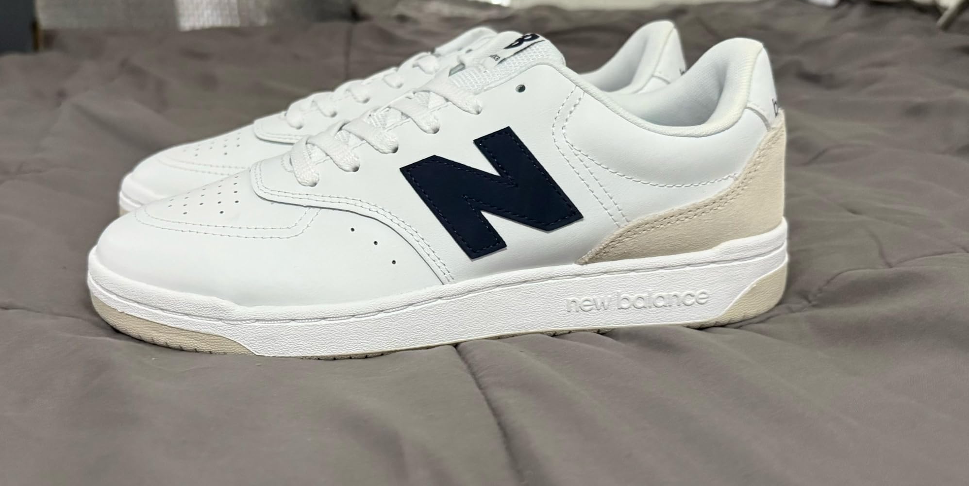New Balance BB80 V1 on foot showing basketball inspired casual styling