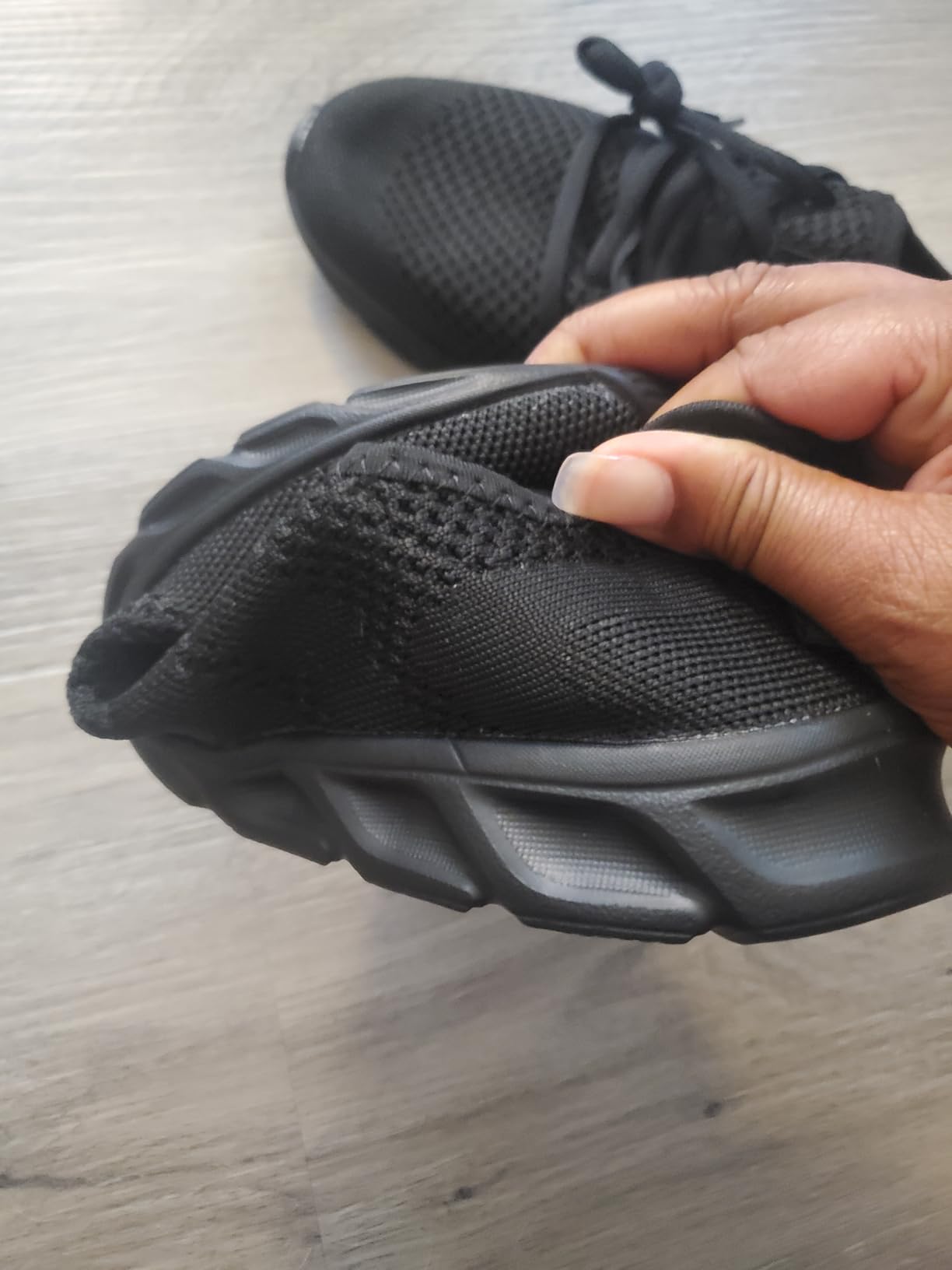 Tvtaop sneakers bottom sole view showing tread pattern and construction after 8 weeks of testing