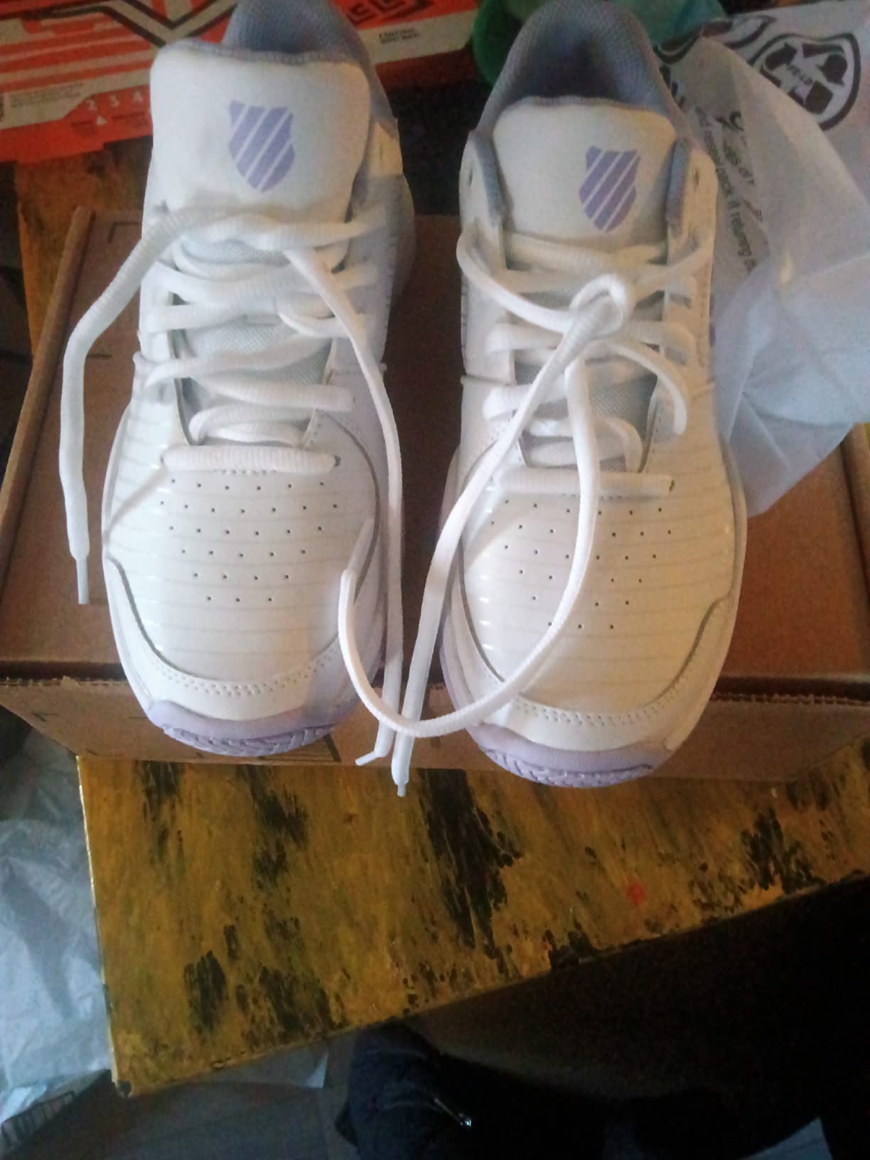 K-Swiss Court Express showing leather upper construction and classic tennis design