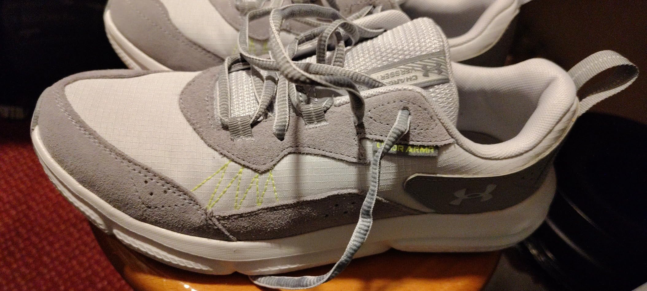 Under Armour Charged Verssert 2 during outdoor testing showing tread pattern and durability