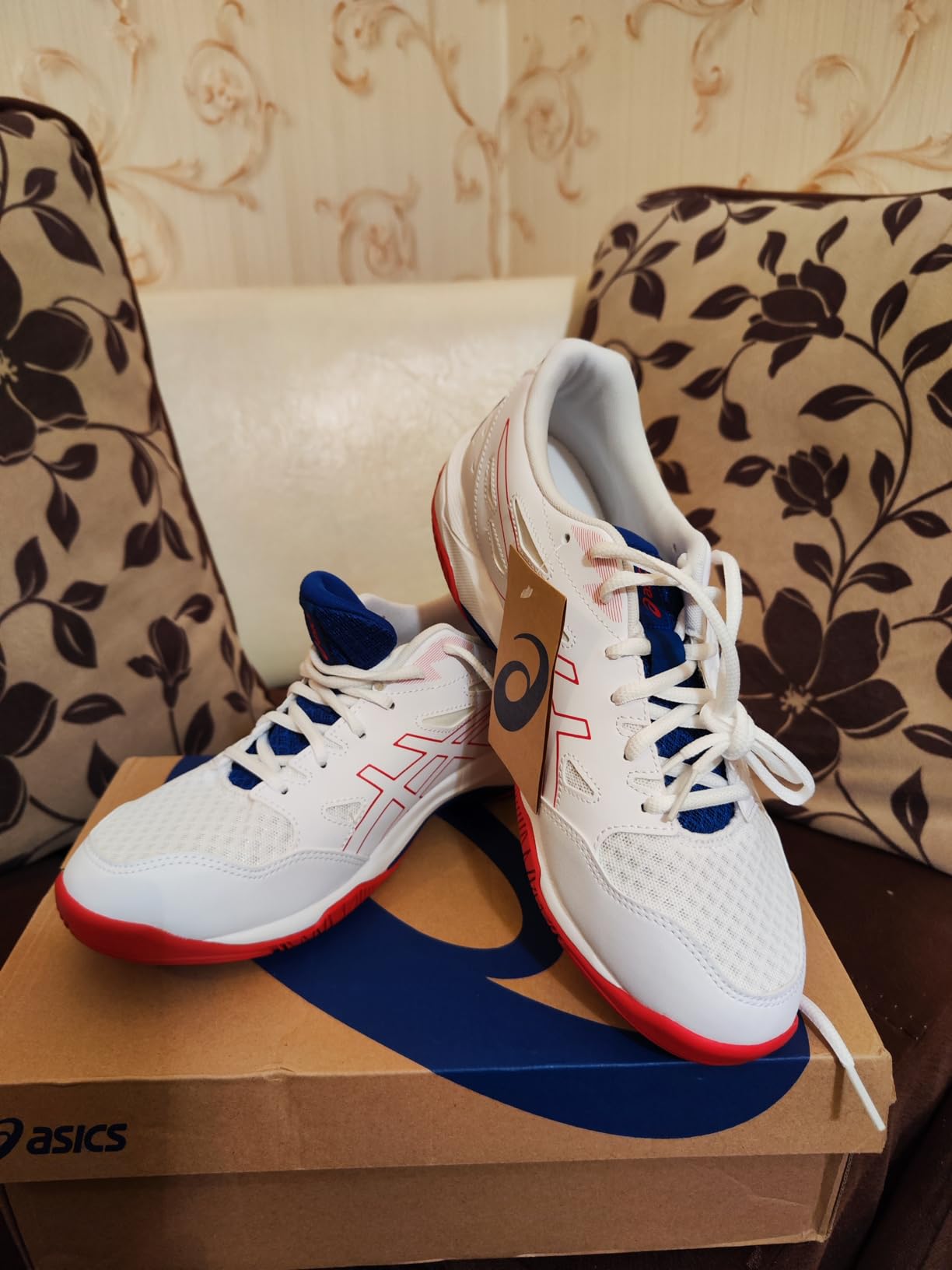 ASICS Men's Gel-Rocket 11 volleyball shoes showing full product view with breathable mesh upper and non-marking court sole