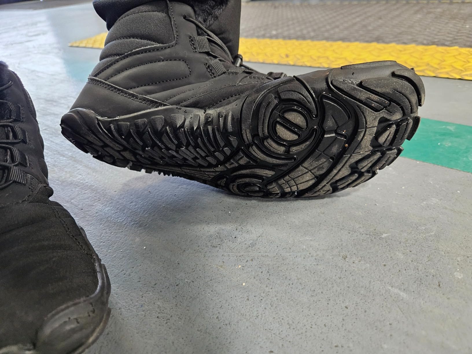 Winter Hike Barefoot Boots construction and lacing system close-up