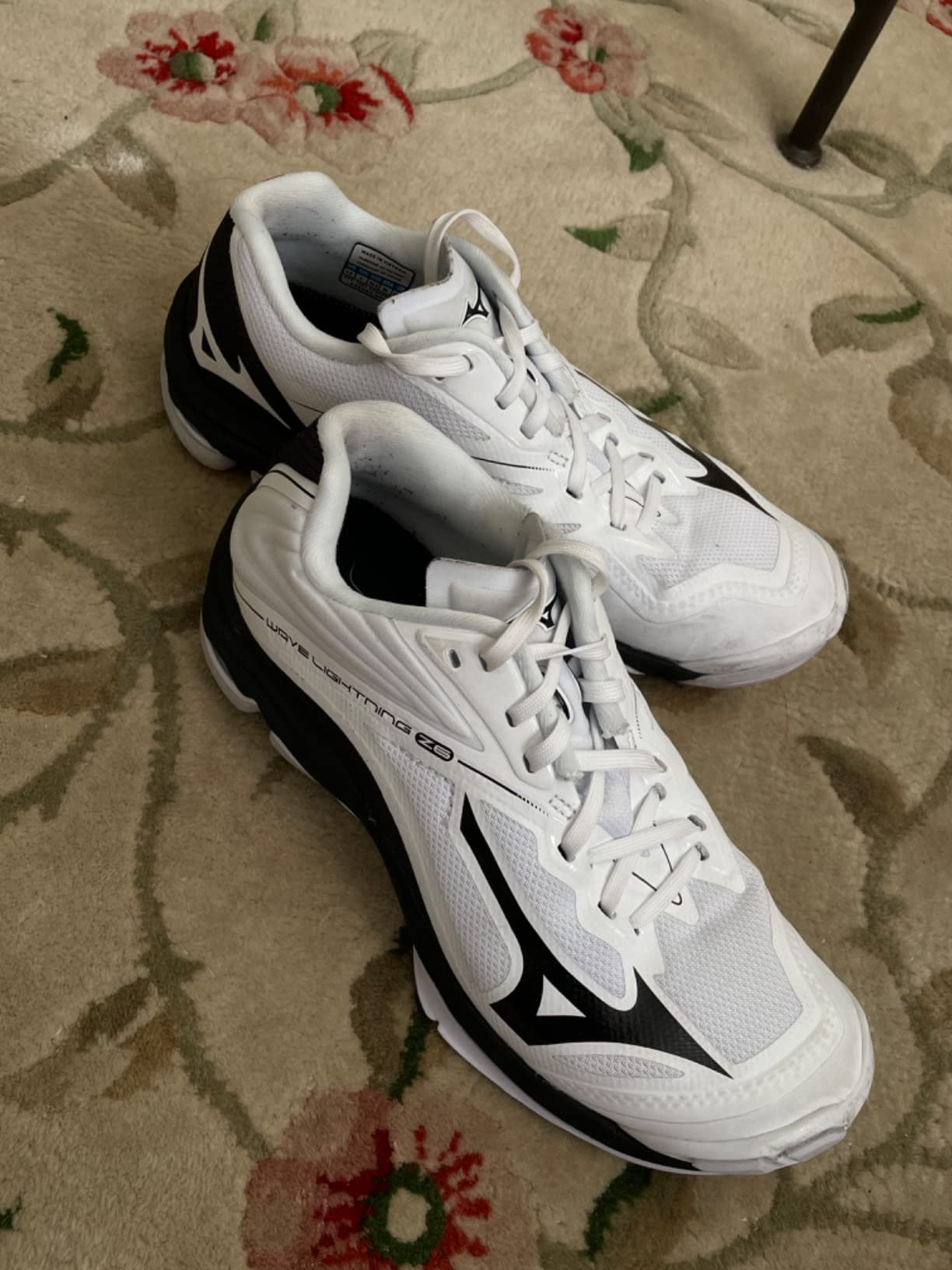 Mizuno Wave Lightning Z6 in volleyball court action showing dynamic movement and court grip performance