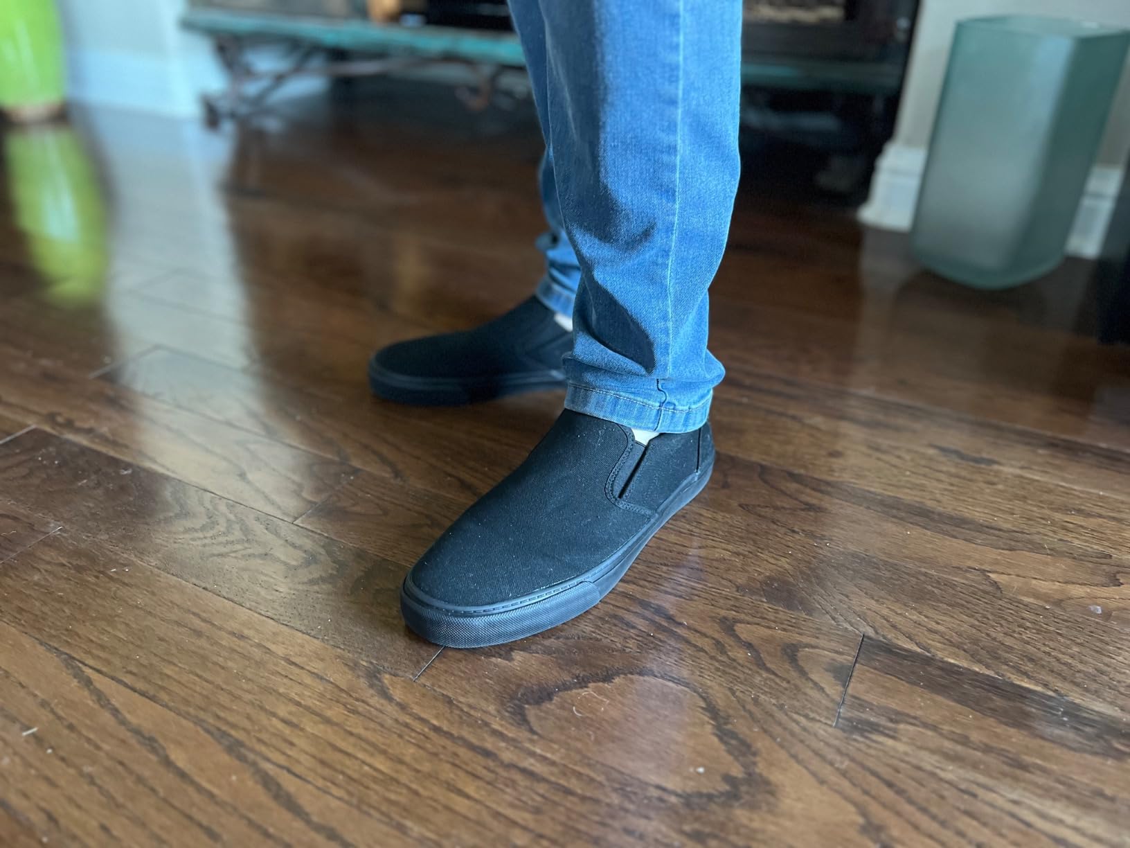 Men's Classic Low Top Canvas Sneakers shown in activity context demonstrating casual versatility