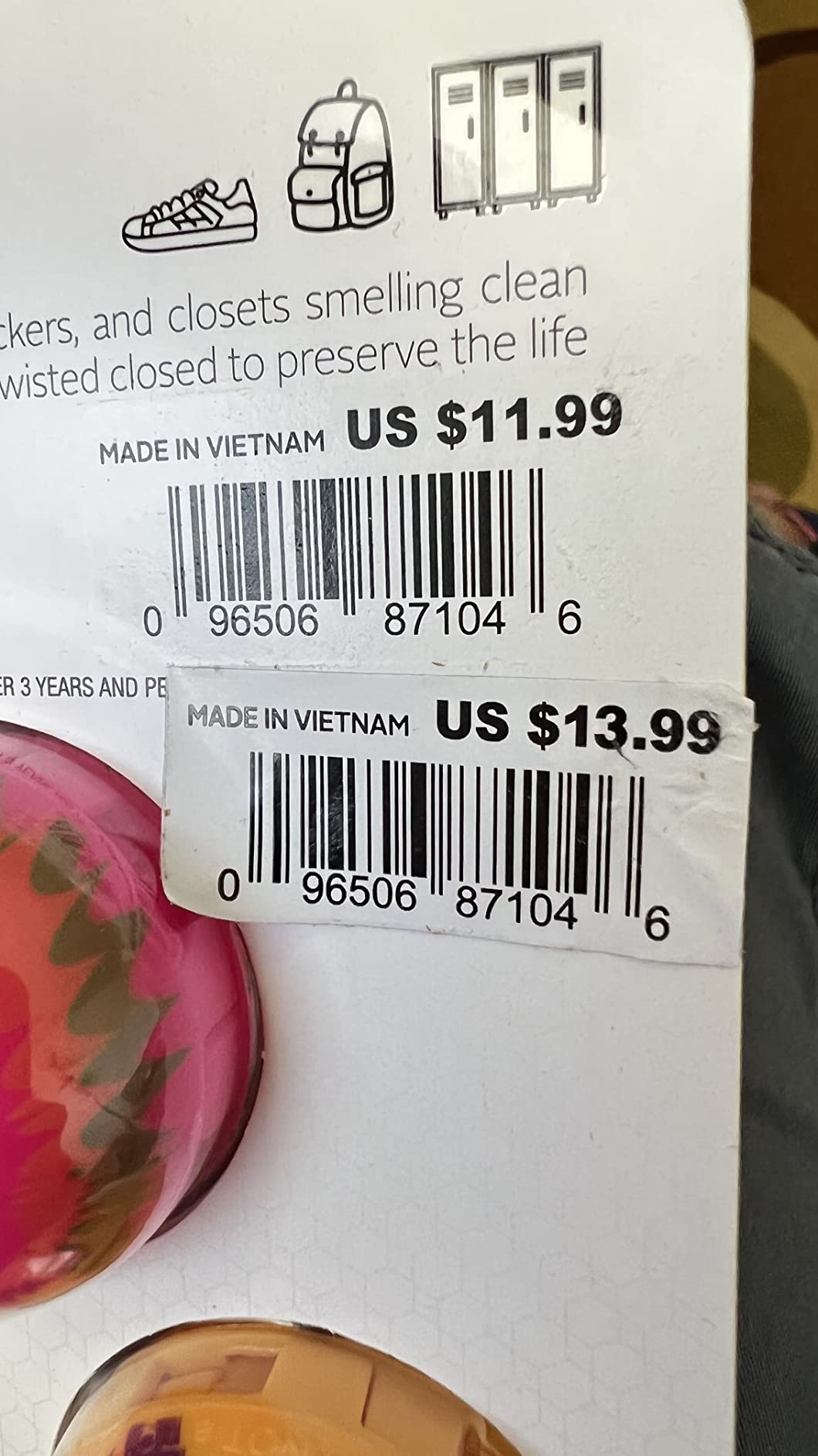 Close-up of Sof Sole Sneaker Ball twist mechanism showing adjustable vents for scent control