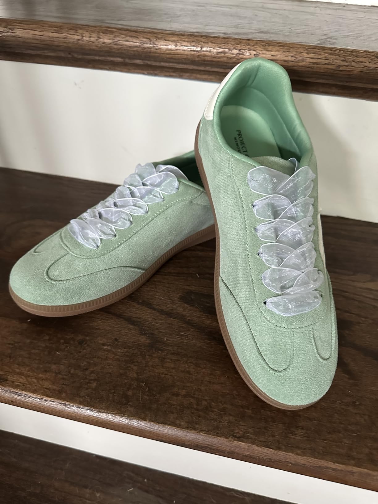 Project Cloud Sneakers for women in green multi colorway showing memory foam insole and stylish design