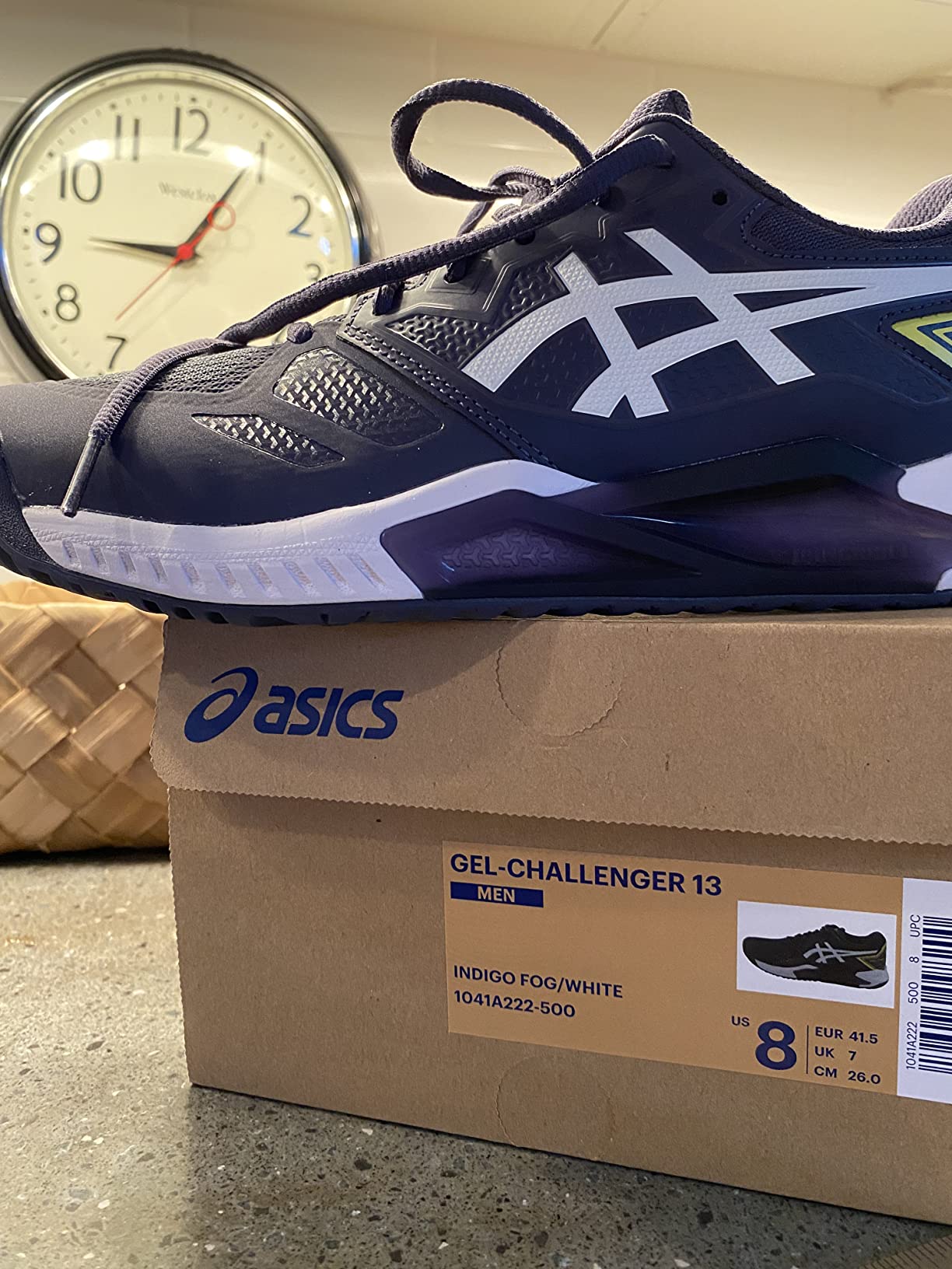 ASICS Gel-Challenger 13 tennis shoe in Black/Hot Pink colorway showing Wingwall lateral support system design