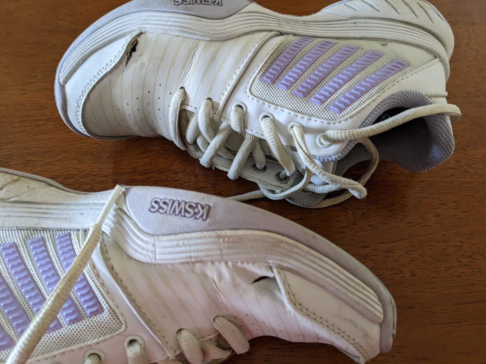 K-Swiss Court Express after months of use showing wear patterns