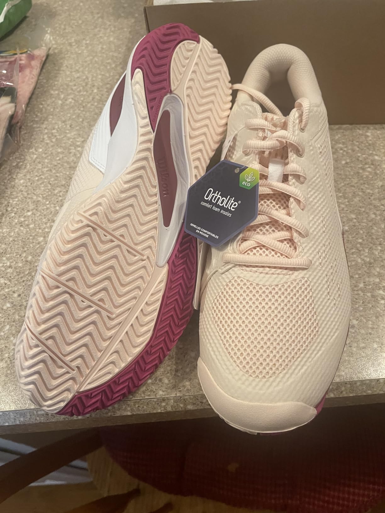 Wilson Rush Pro Ace outsole showing tread pattern and lateral support structure design