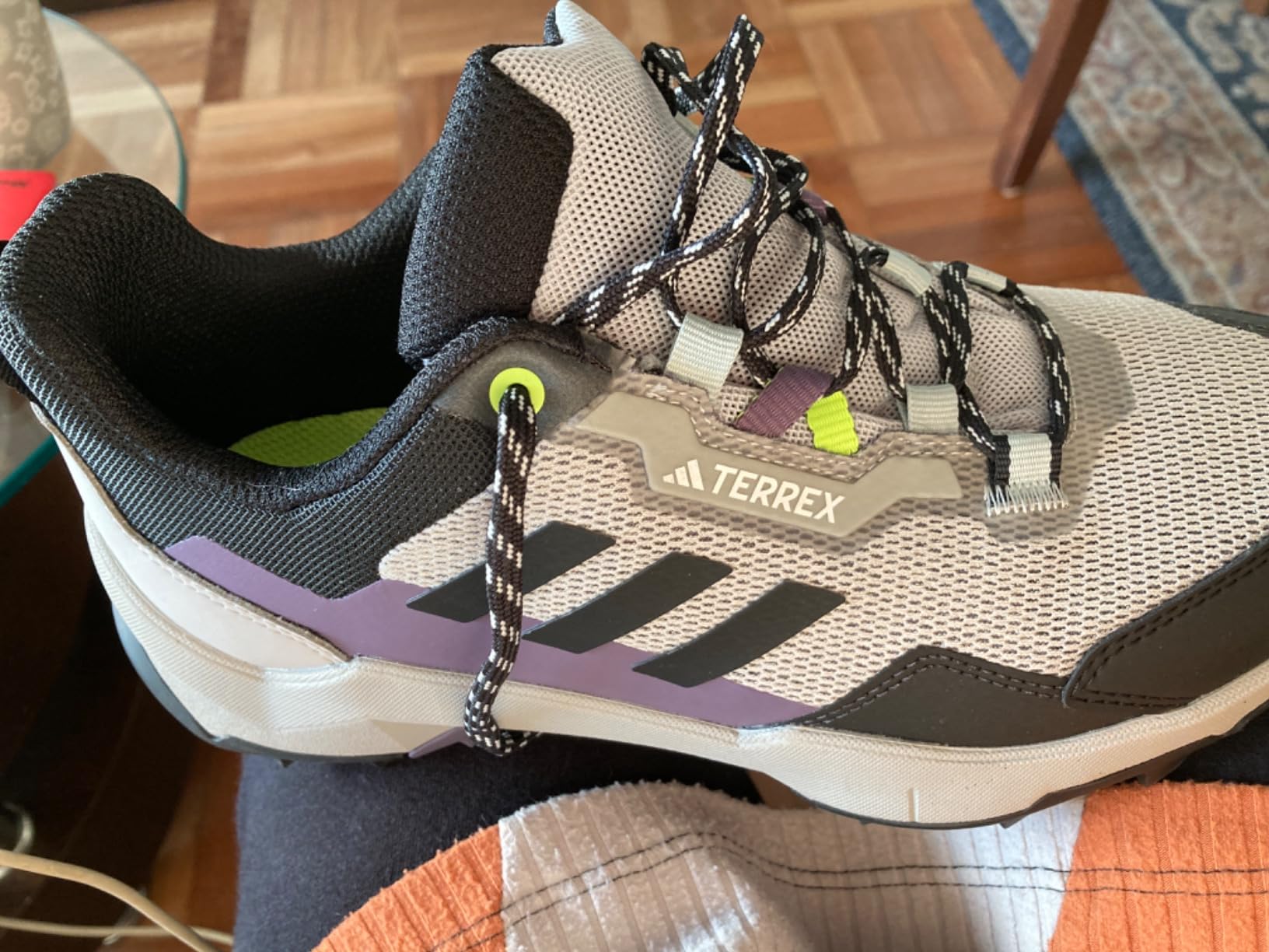Adidas Terrex AX4 showing wear patterns after 85+ miles of extensive trail testing across varied Tennessee terrain