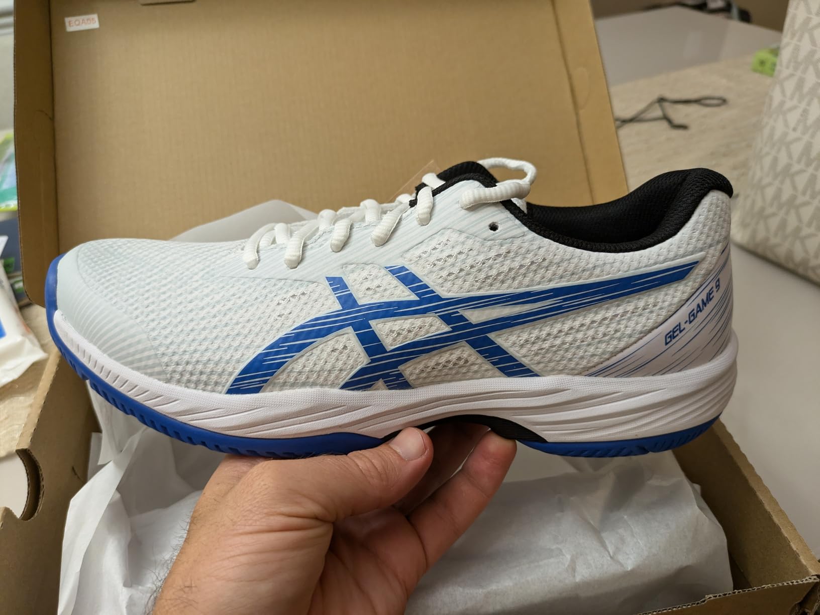 ASICS Solution Swift FlyteFoam 2 showing wear pattern on outsole after 40+ sessions of court play