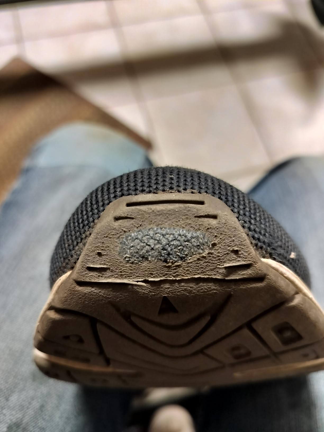 Propét Stability Fly toe section showing mesh construction and wear pattern after six months daily use