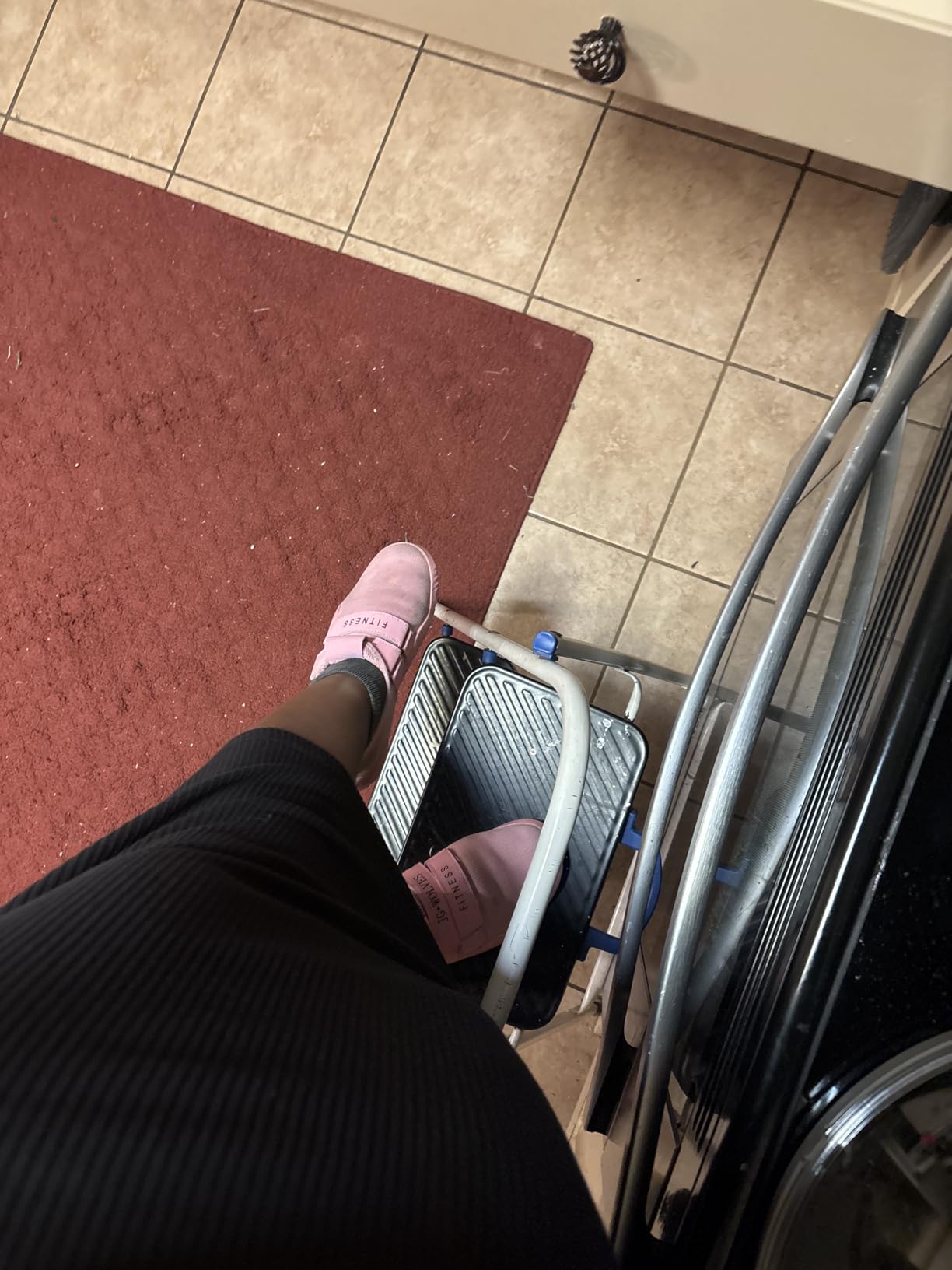 Women wearing pink fitness deadlift shoes demonstrating the comfortable fit and lightweight design for gym training