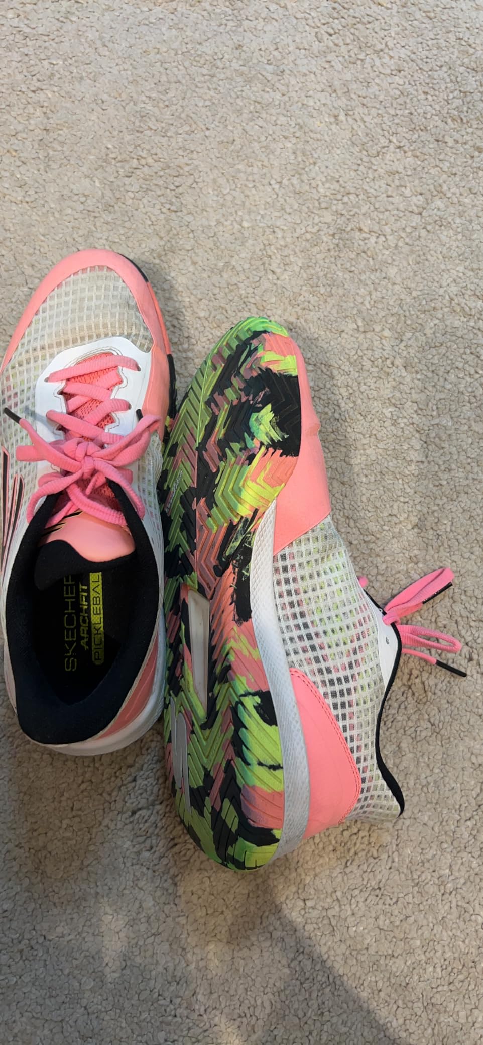 Action shot of Skechers Viper Court Pro during pickleball play showing court grip and stability